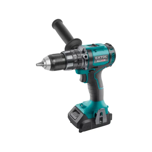 Zrušeno! nahrazeno výrobkem 8791804, vrtací šroubovák aku s příklepem share20v, brushless, 20v li-ion, 2ah EXTOL INDUSTRIAL 8791802