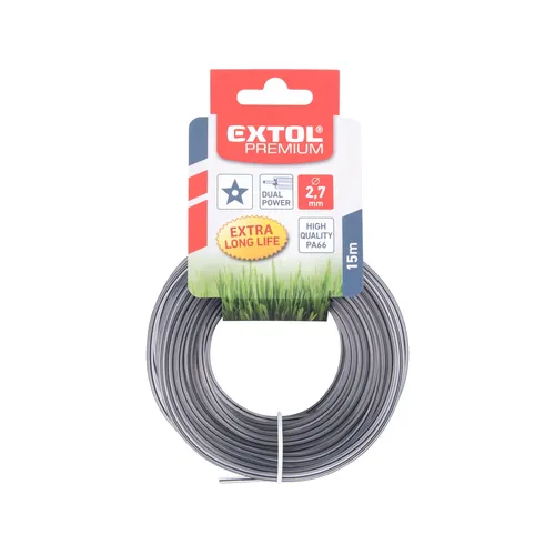 Žací struna do sekačky s jádrem, hvězdicový profil, 2,7mm, 15m, pa66 EXTOL PREMIUM 8870926