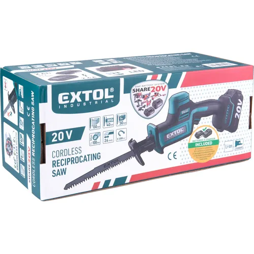 Pila ocaska aku share20v, brushless, 2ah EXTOL INDUSTRIAL 8791828