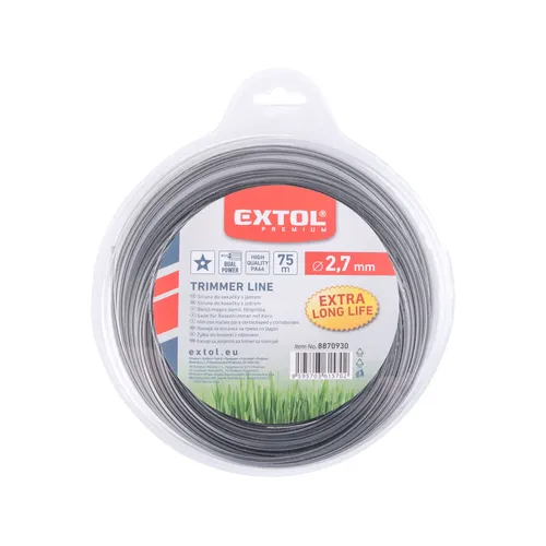 Žací struna do sekačky s jádrem, hvězdicový profil, 2,7mm, 75m, pa66 EXTOL PREMIUM 8870930