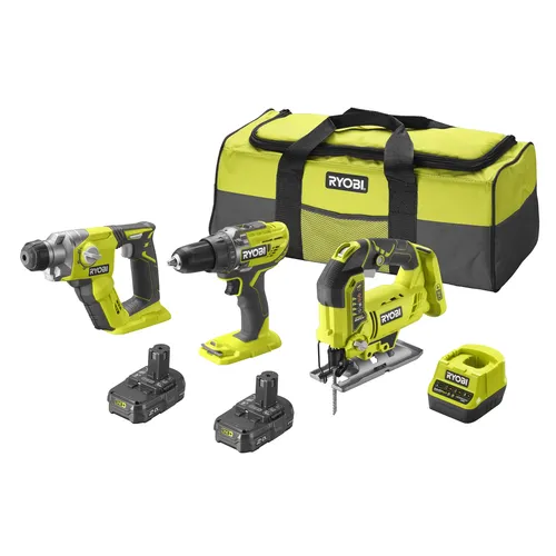 RYOBI R18DDJSSDS-220S 18V sada RCD1802 + R18JS + R18SDS + 2x baterie 2 Ah + taška