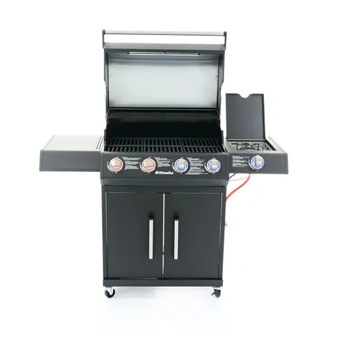 Riwall PRO RGG 41 EXL luxusní plynový gril 17 kW se čtyřmi hořáky a bočním vařičem