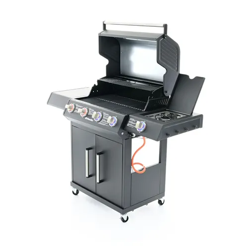 Riwall PRO RGG 41 EXL luxusní plynový gril 17 kW se čtyřmi hořáky a bočním vařičem