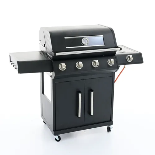 Riwall PRO RGG 41 EXL luxusní plynový gril 17 kW se čtyřmi hořáky a bočním vařičem