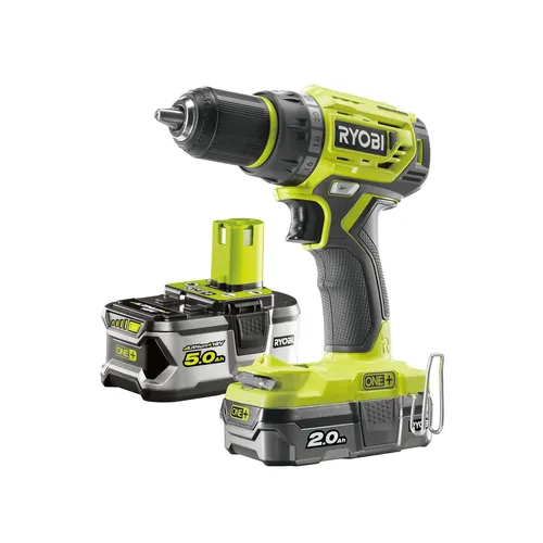 RYOBI R18DD7-252S 18 V aku bezuhlíková vrtačka + 1x 2Ah + 1x 5Ah baterie + nabíječka ONE+