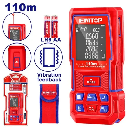 Emtop Laserový měřič vzdálenosti 110m