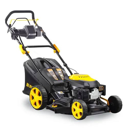Riwall PRO RPM 4735 E multifunkční travní sekačka 4 v 1 s benzinovým motorem, pojezdem a elektrostartem