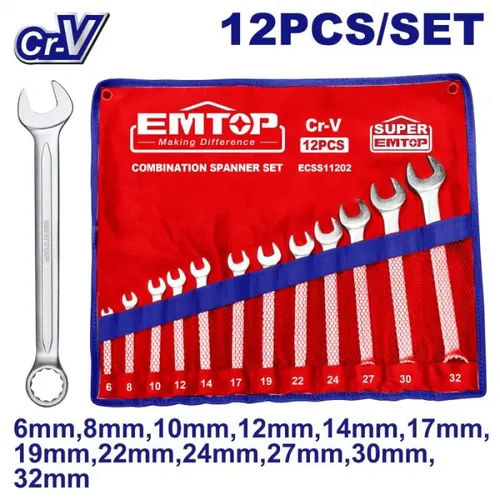 Emtop Sada očkoplochých klíčů 6-32mm (12ks)