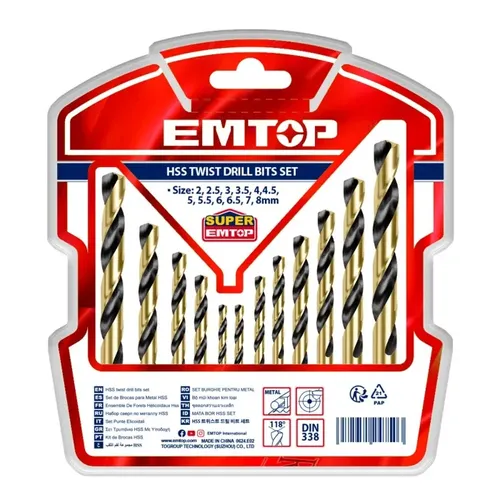Emtop Sada vrtáků do kovu 12 ks