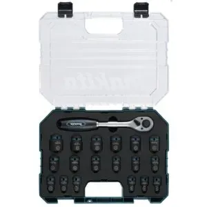 Makita E-30069 sada nástrčných klíčů čtyřhran 1/2" IMPACT BLACK 19 ks v plastové krabičce STOP