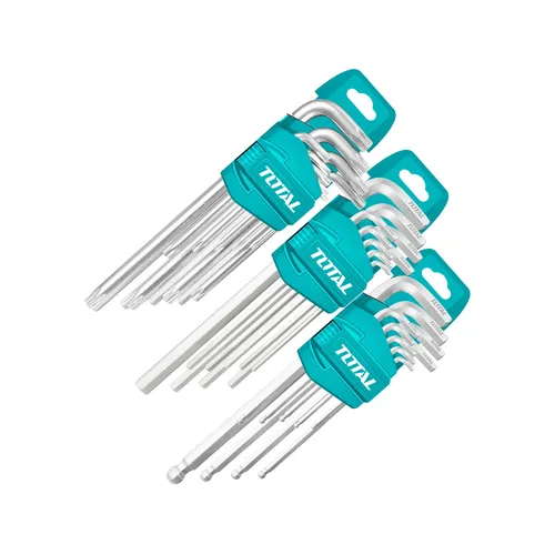 Klíče imbus a torx, sada 27ks, s2 ocel, industrial TOTAL THT106KT0271