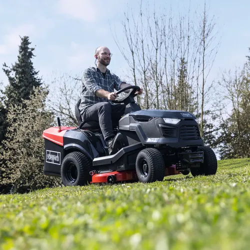 Scheppach TMR 452-98H-RD travní traktor 98 cm se zadním výhozem a hydrostatickou převodovkou