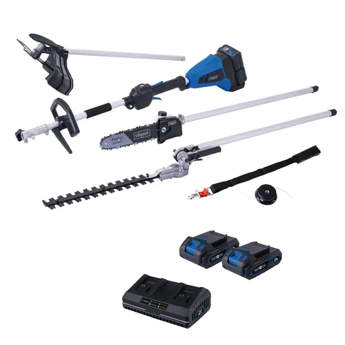 Scheppach BC-MFH400-X-SET S2.5 20 V IXES aku multifunkční stroj 4v1 + 2x 2Ah baterie + duální nabíječka 2,4 A