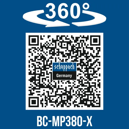 Scheppach BC-MP380-X-SET XL2 2x20 V IXES aku sekačka 4v1 s bezuhlíkovým motorem + 2x 4Ah baterie + duální nabíječka 4,5 A