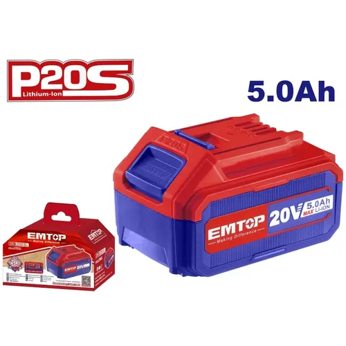 Emtop Aku řetězová pila 20V 30cm (12") 2x5.0Ah