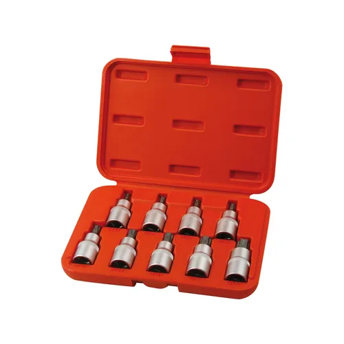 Hlavice zástrčné torx, sada 9ks, 1/2" (e20-e60), crv/s2 EXTOL PREMIUM 8818124