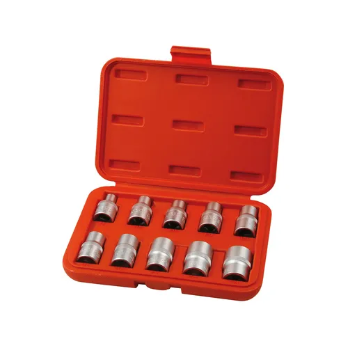 Hlavice nástrčné vnitřní torx, sada 10ks, 1/2" (e8-e24), crv/s2 EXTOL PREMIUM 8818128