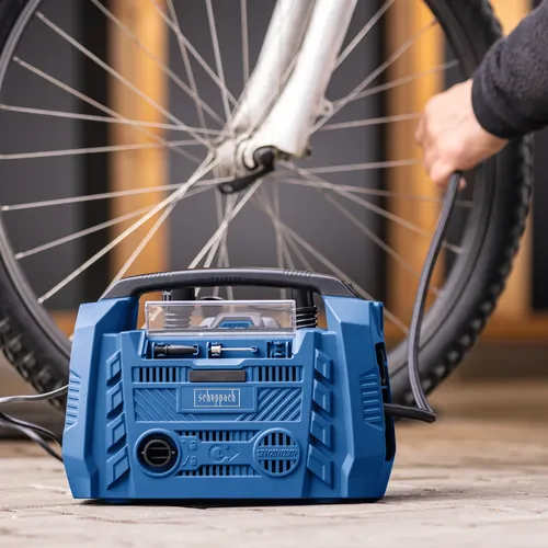 Scheppach Air Force 6 hybridní kompresor (20 V IXES aku, 12 V, 230 V)