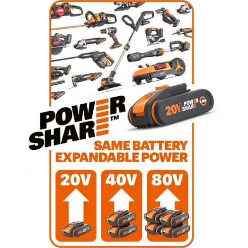 Worx power tools WA3611 -  2x akumulátor 20V, 4Ah + duální nabíječka 20V, 2A