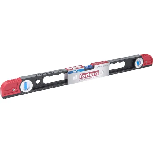 Vodováha kovová s magnety, 600mm, 3libely (1x360°otočná) FORTUM 4783546