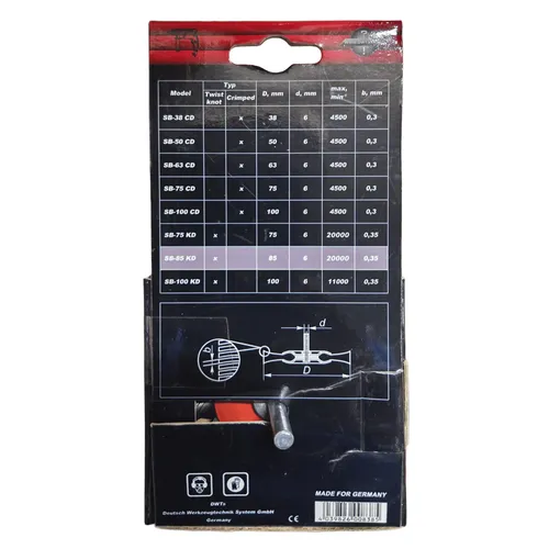 DWT SB-85 KD copánkový ocelový kartáč na vrtačky 85 mm