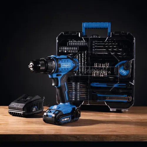 Scheppach C-DTB74/1-X 20 V IXES set aku vrtacího šroubováku a 74 ks příslušenství