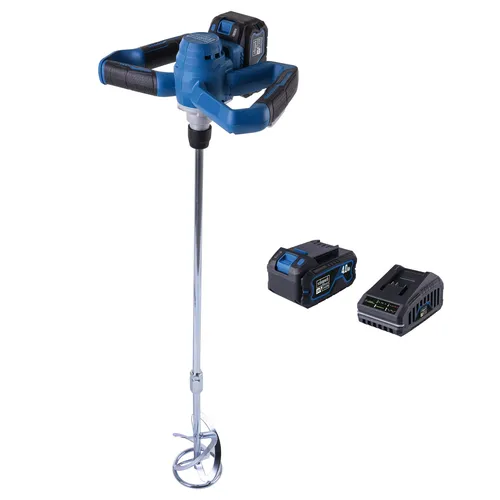 Scheppach BC-PMX100-X-SET L 20 V IXES aku míchadlo stavebních materiálů + 4Ah baterie + nabíječka 2,4 A
