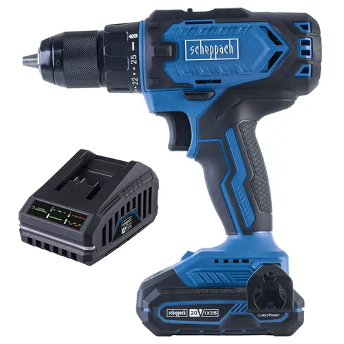 Scheppach C-DD45-X-SET S 20 V IXES aku vrtací šroubovák + 2Ah baterie + nabíječka 2,4 A