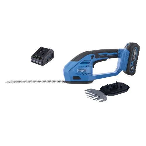 Scheppach C-HTGS200-X-SET S 20 V IXES aku nůžky na trávu a keře + 2Ah baterie + nabíječka 2,4 A