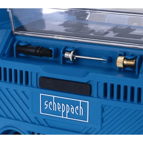 Scheppach Air Force 6-SET S hybridní kompresor (20 V IXES aku, 12 V, 230 V) + 2Ah baterie + nabíječka 2,4 A