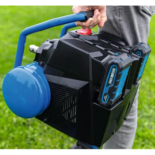 Scheppach C-ACT160/6-X-SET S2 2x20 V IXES aku bezolejový kompresor 6 l + 2x 2Ah baterie + duální nabíječka 2,4 A