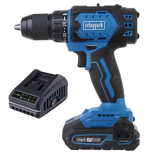 Scheppach BC-DD60-X-SET S 20 V IXES aku vrtací šroubovák + 2Ah baterie + nabíječka 2,4 A