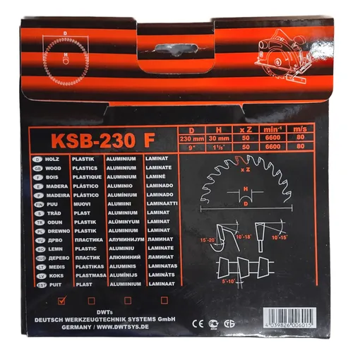 DWT KSB-230 F pilový kotouč ( 230 x 30 x 2,2 mm, 50 Z )
