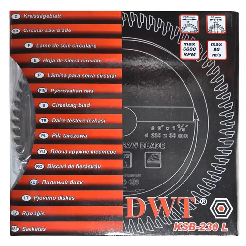 DWT KSB-230 L pilový kotouč ( 230 x 30 x 2,2 mm, 72 Z )