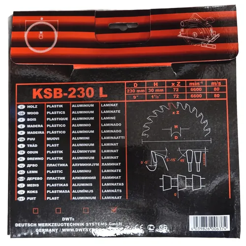 DWT KSB-230 L pilový kotouč ( 230 x 30 x 2,2 mm, 72 Z )