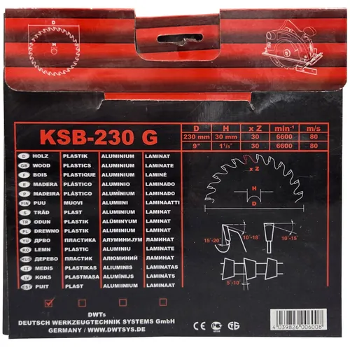 DWT KSB-230 G pilový kotouč ( 230 x 30 x 2,2 mm, 30 Z )