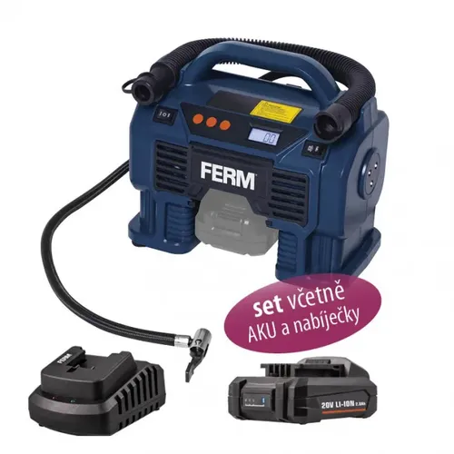 Ferm Aku kompresor 20V 1x2Ah Platform CRM1054 SET