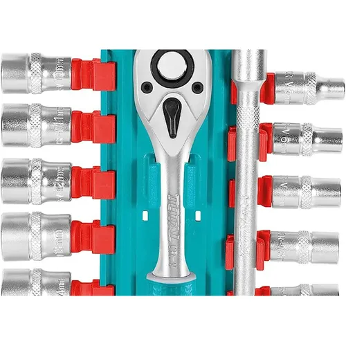 Hlavice nástrčné, sada 12ks, 1/4", industrial, crv TOTAL THT14114126
