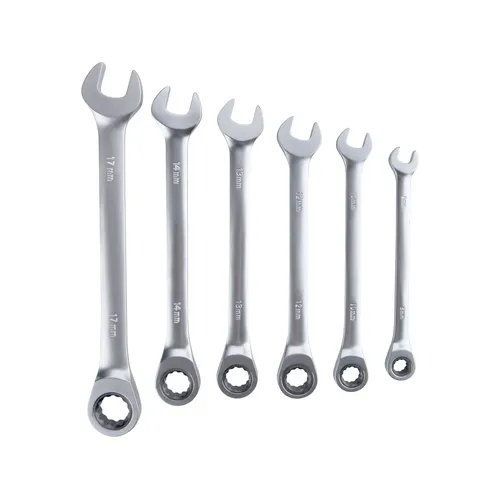 Klíče ráčnové očkoploché, sada 6ks, 8-17mm, industrial, crmo TOTAL THT102RK566