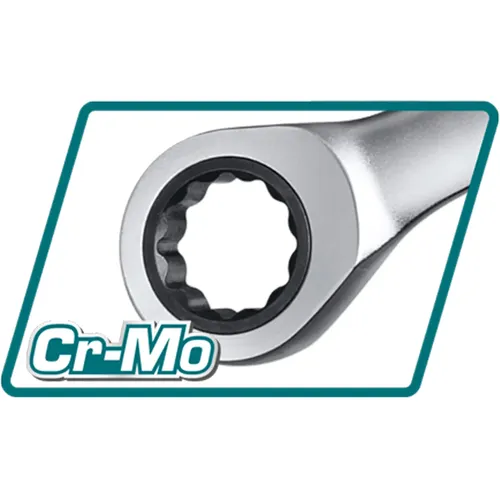 Klíče ráčnové očkoploché, sada 6ks, 8-17mm, industrial, crmo TOTAL THT102RK566