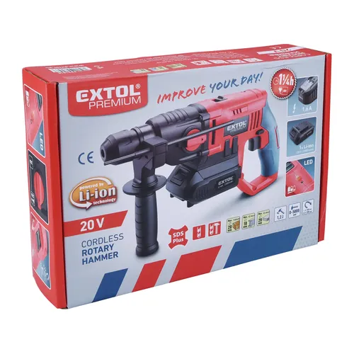 Kladivo vrtací aku share20v, 1,2j, sds plus, bez baterie a nabíječky EXTOL PREMIUM 8891819