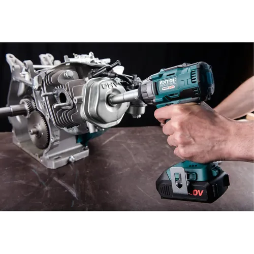 Utahovák rázový 1/2" aku share20v, 250nm, brushless, 2ah EXTOL INDUSTRIAL 8791810