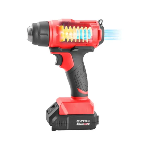 Pistole horkovzdušná aku share20v, 550°c, 2ah EXTOL PREMIUM 8891866