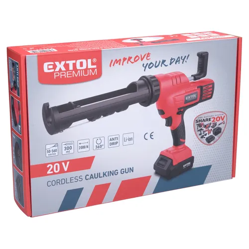 Pistole vytlačovací, vaničková aku share20v, 2ah EXTOL PREMIUM 8891864