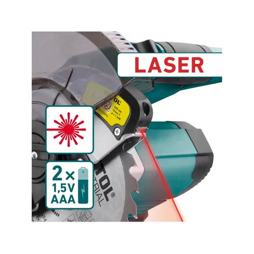 Pila pokosová 185mm aku s laserem share20v, brushless, 2ah EXTOL INDUSTRIAL 8791826