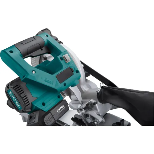 Pila pokosová 185mm aku s laserem share20v, brushless, 2ah EXTOL INDUSTRIAL 8791826