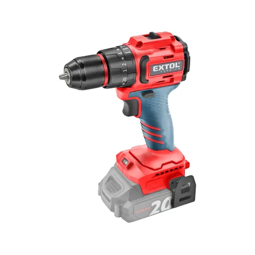Vrtací šroubovák aku s příklepem share20v, 50nm, brushless, bez baterie a nabíječky EXTOL PREMIUM 8891807