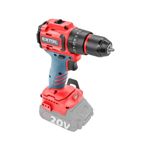 Vrtací šroubovák aku s příklepem share20v, 50nm, brushless, bez baterie a nabíječky EXTOL PREMIUM 8891807