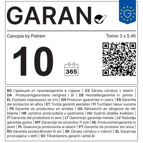 Palram - Canopia Torino 3 x 5,46 antracit zimní zahrada