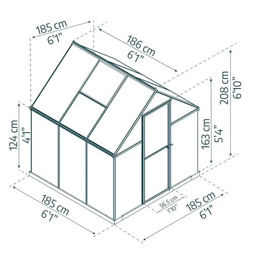 Palram - Canopia Multiline 6' x 6' polykarbonátový skleník (185 x 185 cm)
